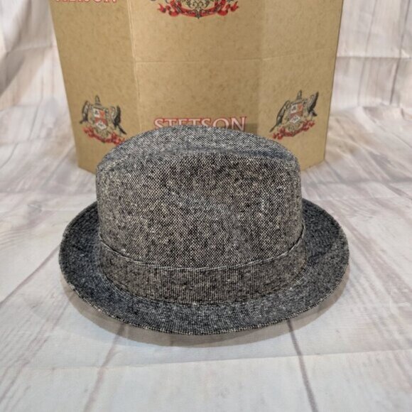 STETSON Vintage Norfloc Grey SFH1335 Fedora Hat Size Medium - Picture 4 of 11